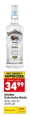 Wódka Żubrówka Biała 40% promocja w Biedronka