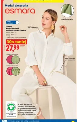 Spodnie muślinowe damskie z bawełny Esmara promocja w Lidl