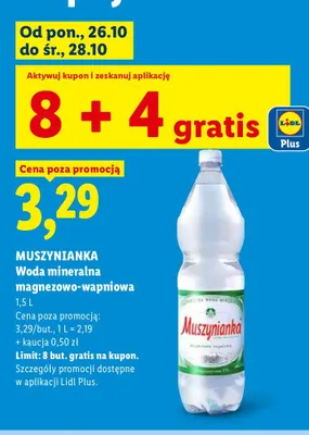 Woda mineralna magnezowo-wapniowa Muszynianka promocja w Lidl
