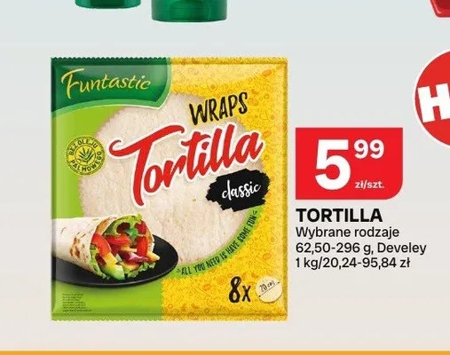 Tortilla Funtastic Wraps Classic promocja w Chorten