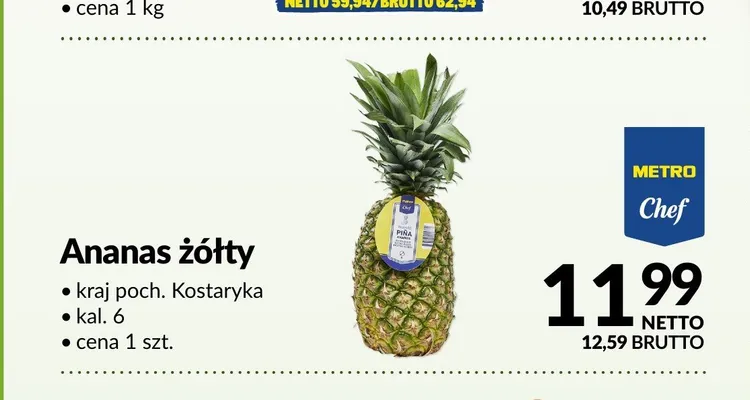 Ananas żółty promocja w Makro