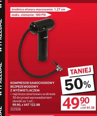 Kompresor samochodowy bezprzewodowy z wyświetlaczem promocja w Selgros