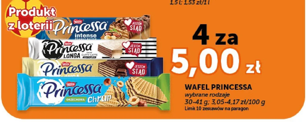 Wafel Princessa Longa Caffe Latte promocja w Groszek