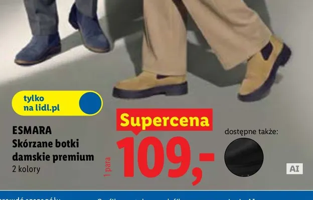 Skórzane botki damskie premium Esmara promocja w Lidl