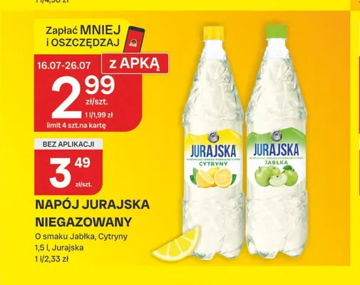 Napój Jurajska niegazowany o smaku jabłka promocja w Chorten