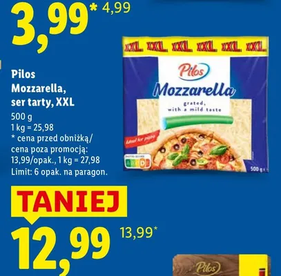 Ser Pilos Mozzarella tarty XXL promocja w Lidl