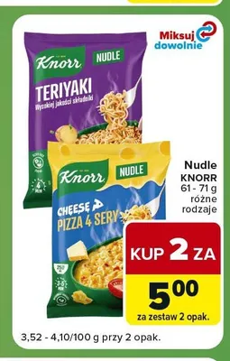Nudle Knorr Cheese & Pizza 4 Sery promocja w Carrefour Express