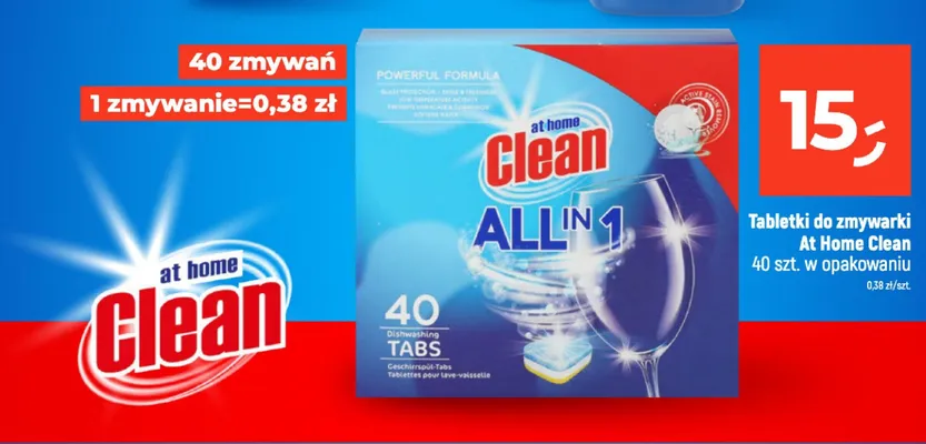 Tabletki do zmywarki At Home Clean All in 1 promocja w Dealz