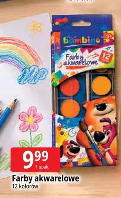 Farby akwarelowe Bambino 12 kolorów promocja w Leclerc