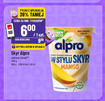 Jogurt roślinny Alpro w stylu skyr Mango promocja w POLOmarket