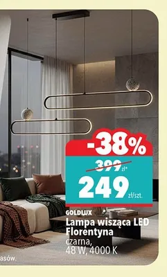 Lampa wisząca LED Florentyna Goldlux czarna promocja w Biedronka