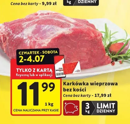 Karkówka wieprzowa bez kości promocja w Intermarche