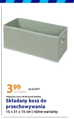 Składany kosz do przechowywania 15x31x15 cm promocja w Action