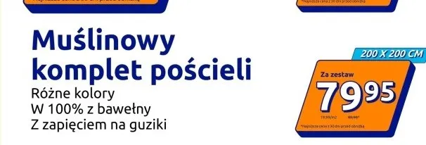 Muślinowy komplet pościeli 200x200 cm promocja w Action