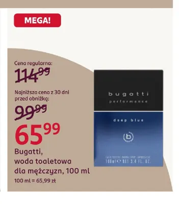 Woda toaletowa dla mężczyzn Bugatti promocja w Rossmann