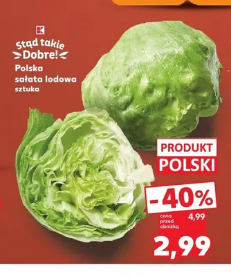 Sałata lodowa K-classic stąd takie dobre! promocja w Kaufland