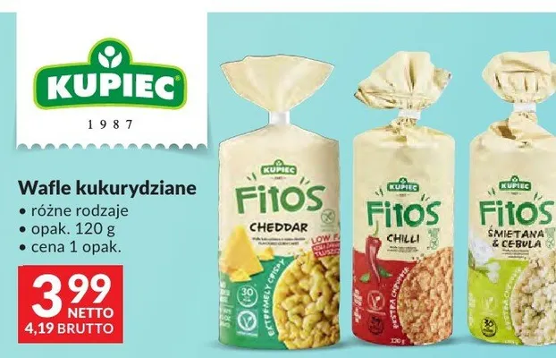 Wafle kukurydziane różne rodzaje Kupiec promocja w Makro