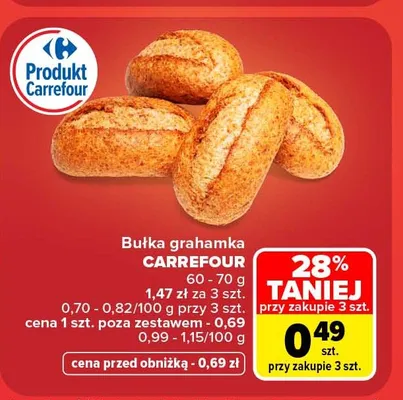 Bułka grahamka Carrefour promocja w Carrefour