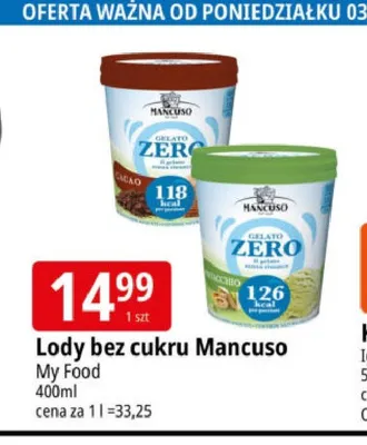 Lody bez cukru Mancuso promocja w Leclerc
