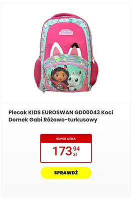 Plecak Euroswan Koci Domek Gabi promocja w Media Expert