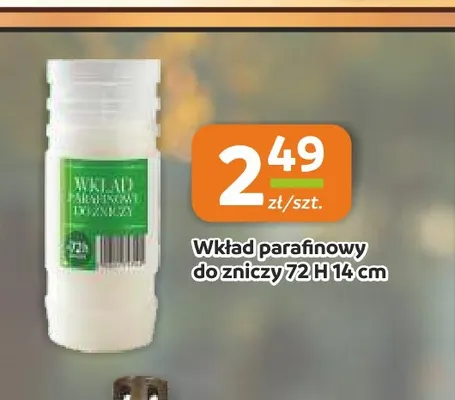 Wkład parafinowy do zniczy 72h 14 cm promocja w Społem Częstochowa