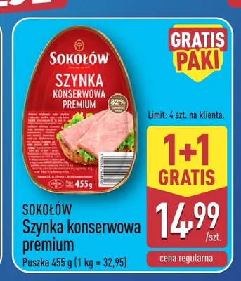 Szynka konserwowa premium Sokołów promocja w Aldi