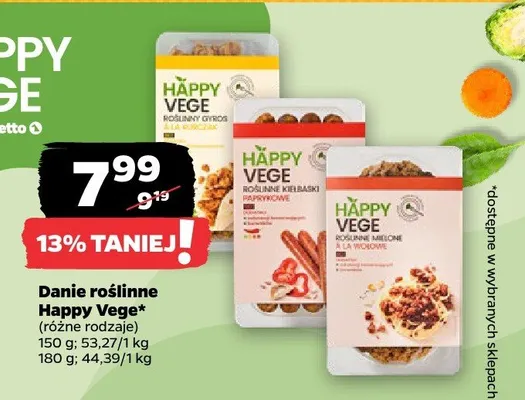 Danie roślinne różne rodzaje promocja w Netto