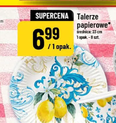 Talerze papierowe średnica: 23cm promocja w POLOmarket