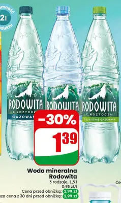 Woda mineralna gazowana Rodowita delikatnie promocja w Dino