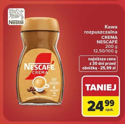 Kawa rozpuszczalna Nescafé Crema promocja w Carrefour