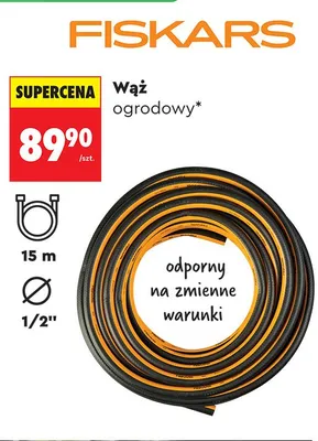 Wąż ogrodowy FISKARS 15m 1/2" promocja w Biedronka