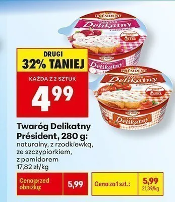 Twaróg Delikatny naturalny Président promocja w Biedronka