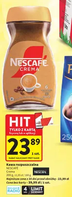 Kawa rozpuszczalna Nescafé Crema promocja w Intermarche