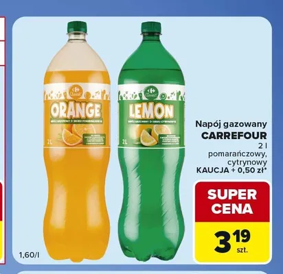 Napój gazowany cytrynowy Carrefour Classic promocja w Carrefour Market