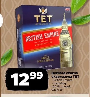 Herbata czarna ekspresowa TET Lord Grey promocja w Netto