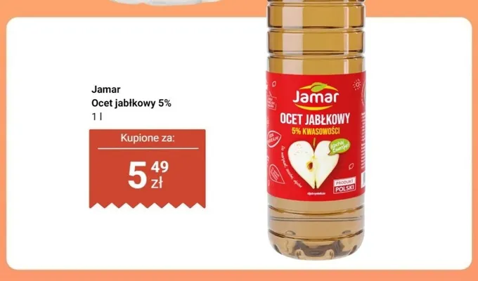 Ocet jabłkowy 5% Jamar promocja w Dino