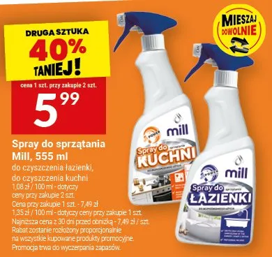 Spray do sprzątania Mill, 555 ml promocja w Twój Market