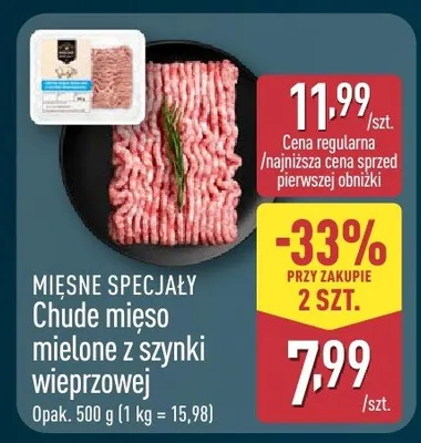 Chude mięso mielone z szynki wieprzowej promocja w Aldi