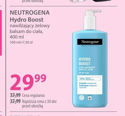 Nawilżający żelowy balsam do ciała Hydro Boost Neutrogena promocja w Hebe