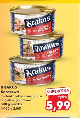 Konserwa mielonka luksusowa KRAKUS promocja w Kaufland