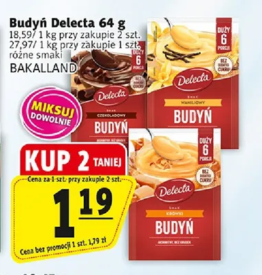 Budyń czekoladowy Delecta promocja w Prim Market