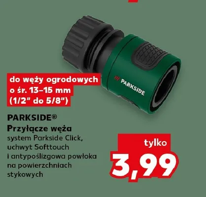 Przyłącze węża PARKSIDE do węży ogrodowych o śr. 13-15mm (1/2" do 5/8") promocja w Kaufland