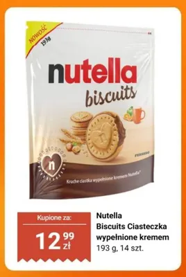 Ciasteczka wypełnione kremem Nutella Biscuits promocja w Biedronka