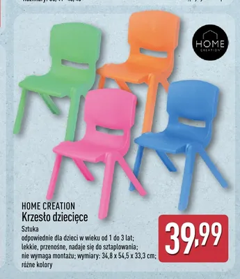 Krzesło dziecięce HOME CREATION promocja w Aldi