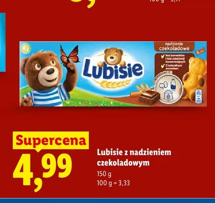 Ciastka Lubisie z nadzieniem czekoladowym promocja w Lidl