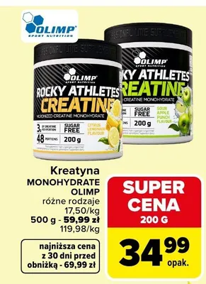 Kreatyna monohydrate różne rodzaje promocja w Carrefour Market