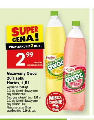 Napój gazowany Hortex Gazowany Owoc Grejpfrut promocja w Twój Market
