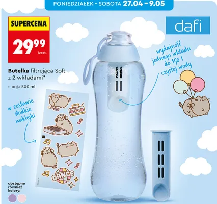 Butelka filtrująca Soft Dafi z 2 wkładami 500ml promocja w Biedronka