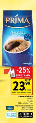 Kawa mielona Prima Finezja promocja w Intermarche