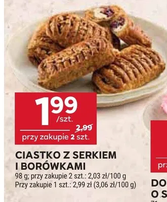 Ciastko z serkiem i borówkami promocja w Stokrotka